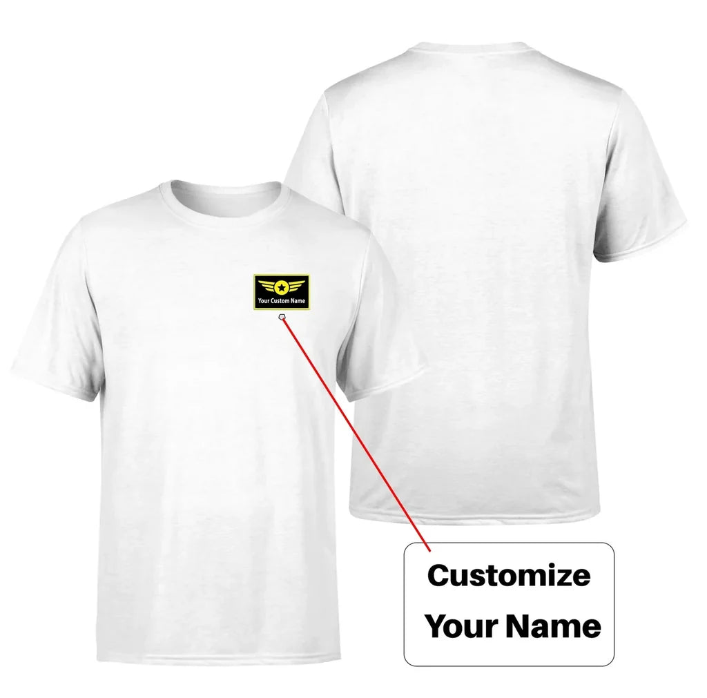 Custom Name with Special Badge aviation t-shirt