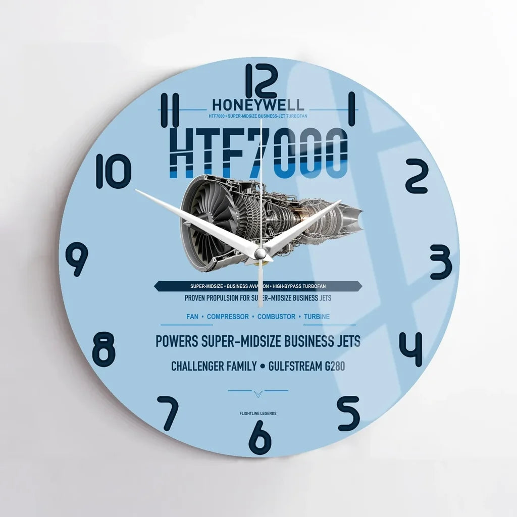 HTF7000 design on light blue no frame wall clock