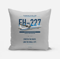 Thumbnail for Fairchild Hiller FH-227B design on light gray pillow