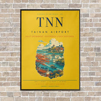 Thumbnail for Tainan Airport TNN vertical canvas print - framed - yellow background