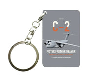 Thumbnail for Kawasaki C-2 design on gray designed key chain, double-side print