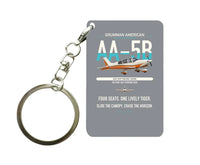 Thumbnail for Grumman American AA-5B Tiger design on gray designed key chain, double-side print