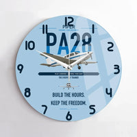 Thumbnail for Piper PA-28 Cherokee design on light blue no frame wall clock