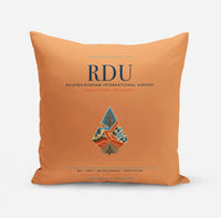 Thumbnail for Raleigh-Durham International Airport (RDU) design on orange pillow
