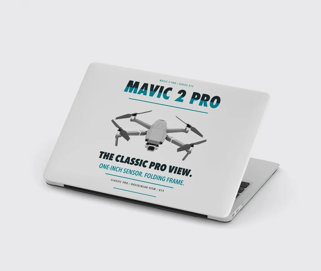DJI Mavic 2 Pro design on light gray MacBook case