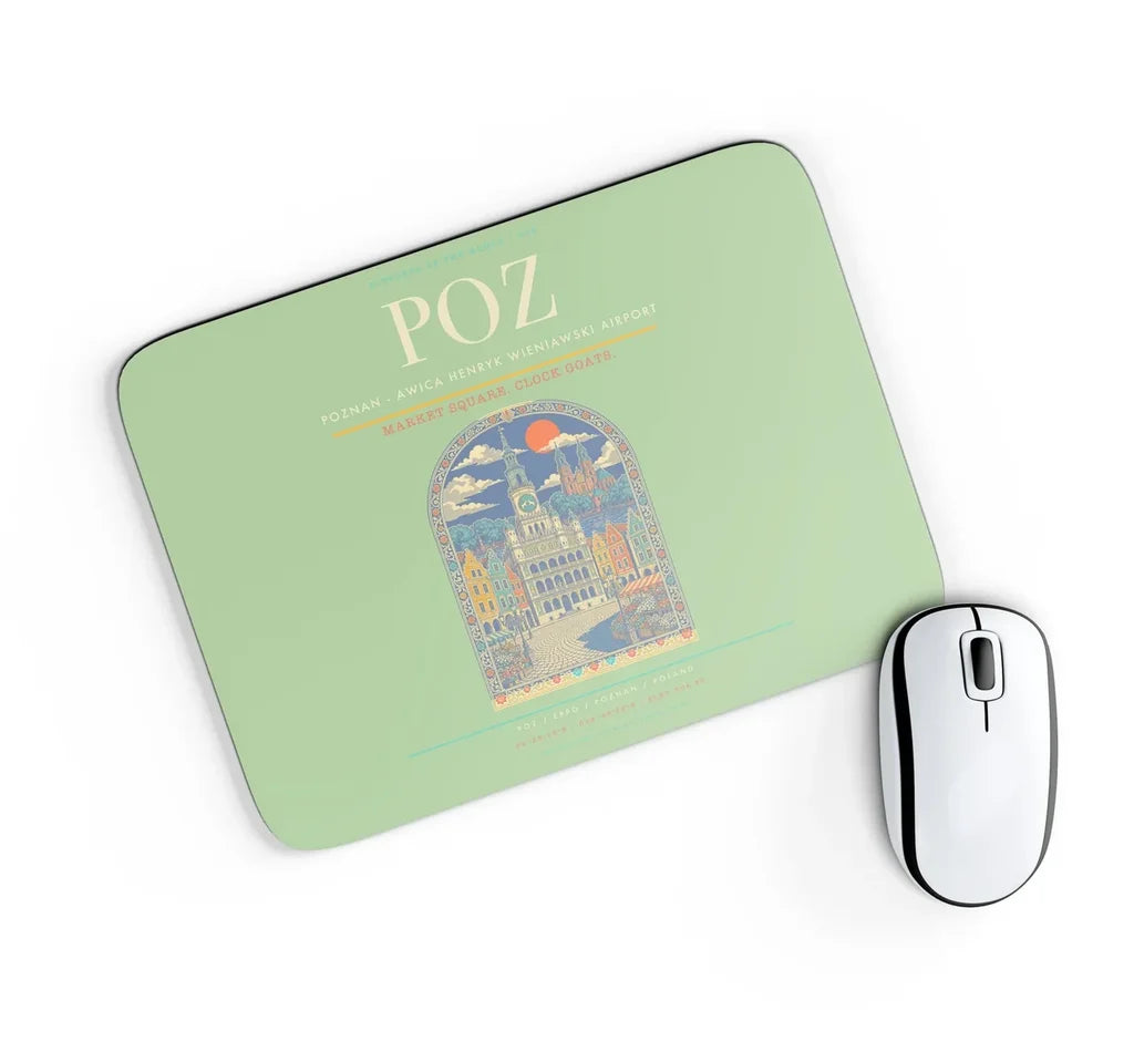 Poznan - awica Henryk Wieniawski Airport POZ Mouse-Pad Rectangle - Light Green