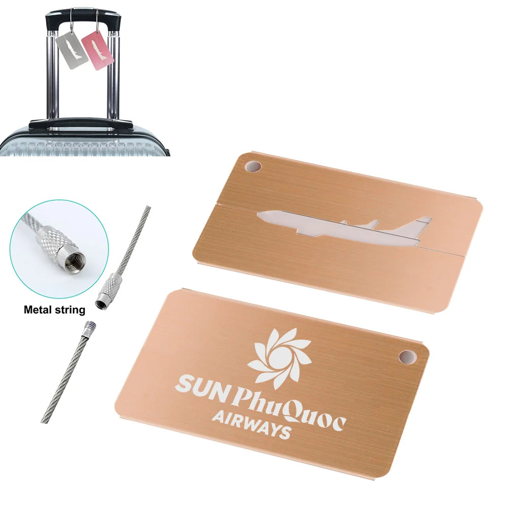 Sun Phu Quoc Airways Aluminum Airplane Luggage tag in gold