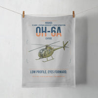 Thumbnail for Hughes OH-6A Cayuse design on light gray towel