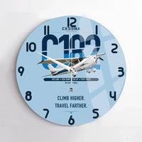 Thumbnail for Cessna 182 Skylane design on light blue no frame wall clock