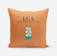 Thumbnail for Larnaka International Airport (LCA) design on orange pillow