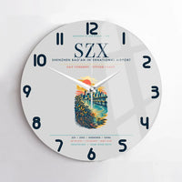 Thumbnail for Shenzhen Bao'an International Airport (SZX) design on light gray no frame wall clock