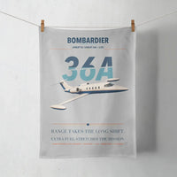 Thumbnail for Bombardier Learjet 36A design on light gray towel