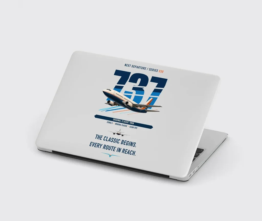 Boeing 737-300 Classic design on light gray MacBook case