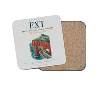 Thumbnail for Exeter International Airport (EXT) design on light gray 1 piece coaster