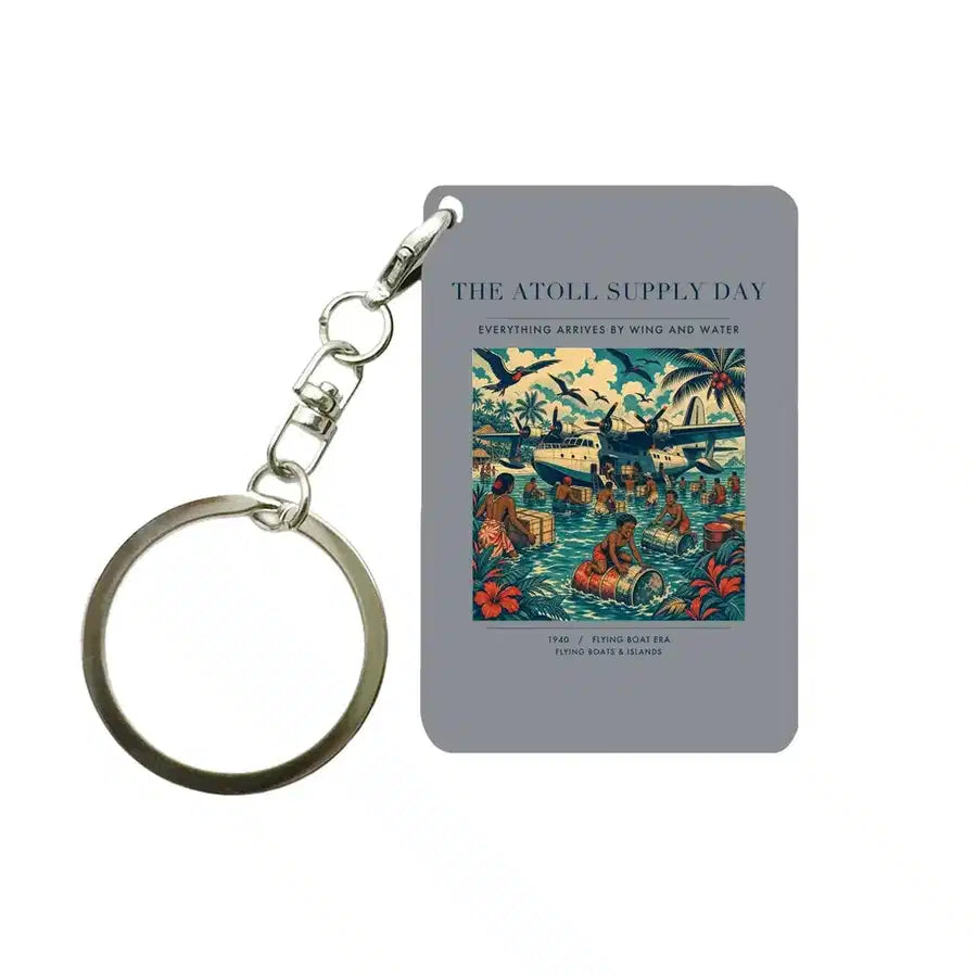 VINTAGE G4189 - The Atoll Supply Day - Designed Key Chain design on gray