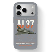 Thumbnail for Saab AJ 37 Viggen design on gray magsafe iphone case, for iPhone 17 Pro