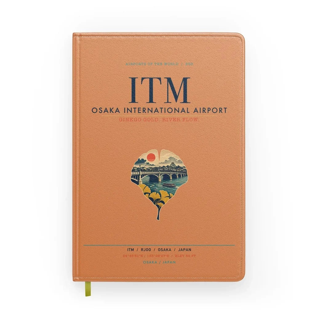 Osaka International Airport (ITM) design on orange notebook
