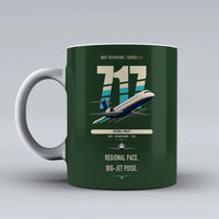 Thumbnail for Boeing 717-200 double-side print on dark green ceramic mug