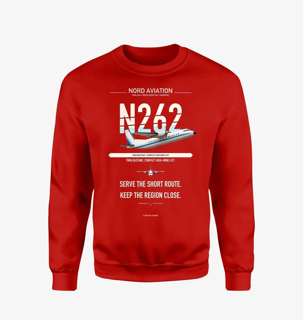 Nord 262A design on red sweatshirt