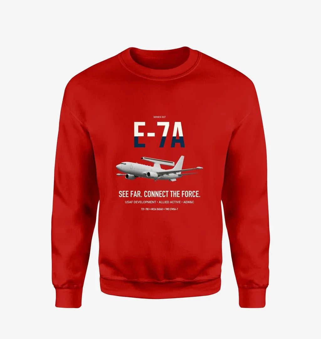 E-7A Wedgetail design on red sweatshirt