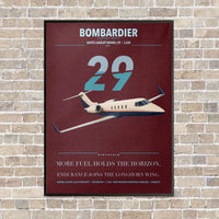 Thumbnail for Bombardier Learjet 29 vertical canvas print - framed - dark red background