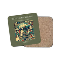 Thumbnail for The Flight Kitchen - Designed Coasters design on green army 1-piece