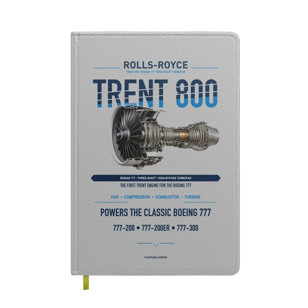 TRENT 800 design on light gray notebook