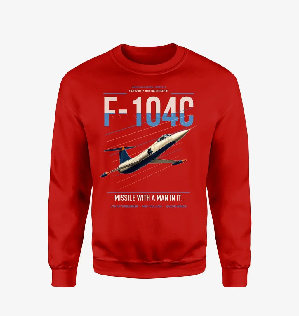 F-104C Starfighter design on red sweatshirt