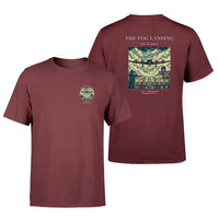 Thumbnail for VINTAGE G4095 - The Fog Landing - Double-Side T-Shirt design on darkred double side t shirt