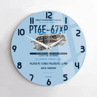 Thumbnail for PT6E-67XP design on light blue no frame wall clock