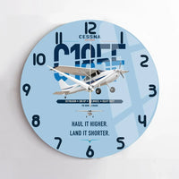 Thumbnail for Cessna A185F Skywagon design on light blue no frame wall clock