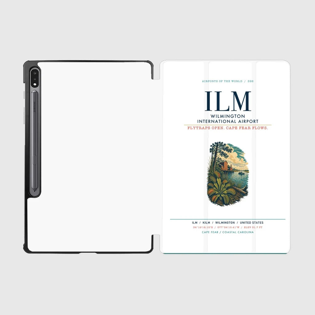 Wilmington International Airport (ILM) design on white samsung tablet tablet case