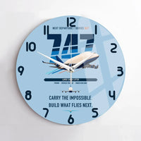 Thumbnail for Boeing 747-400 Dreamlifter design on light blue no frame wall clock