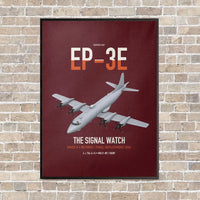 Thumbnail for EP-3E ARIES II vertical canvas print - framed - dark red background