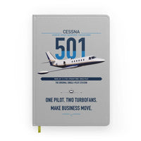 Thumbnail for Cessna 501 Citation I SP design on light gray notebook