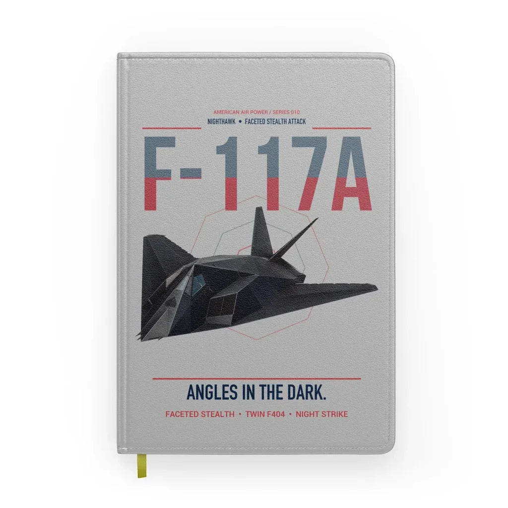 F-117A Nighthawk design on light gray notebook