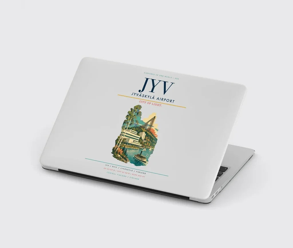 Jyväskylä Airport (JYV) design on light gray MacBook case