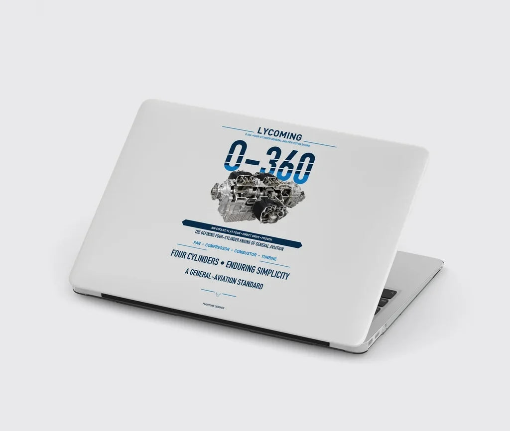 O-360 design on light gray MacBook case