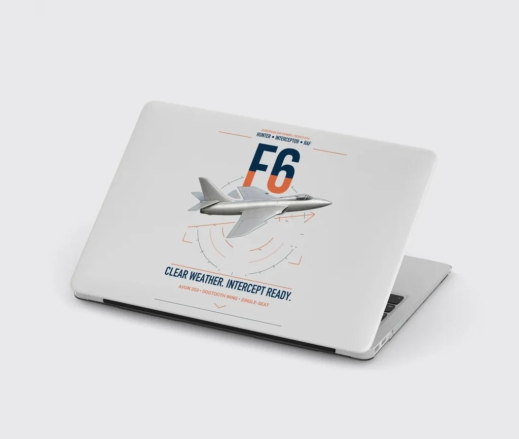 Hawker Hunter F6 design on light gray MacBook case