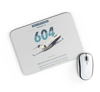 Thumbnail for Bombardier Challenger 604 design on light gray rectangle mouse pad