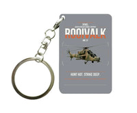 Thumbnail for Denel Rooivalk Mk 1F design on gray designed key chain, double-side print
