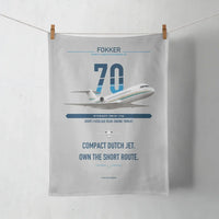 Thumbnail for Fokker 70 design on light gray towel
