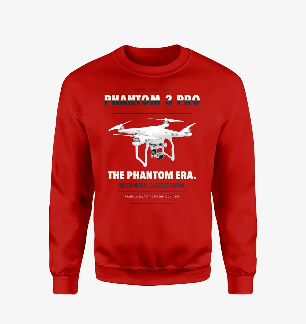 DJI Phantom 3 Professional design on red sweatshirt