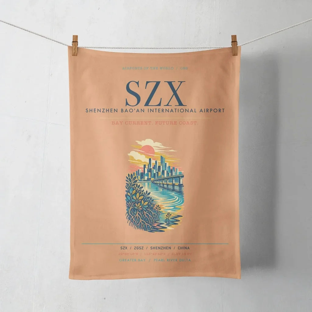 Shenzhen Bao'an International Airport (SZX) design on orange towel