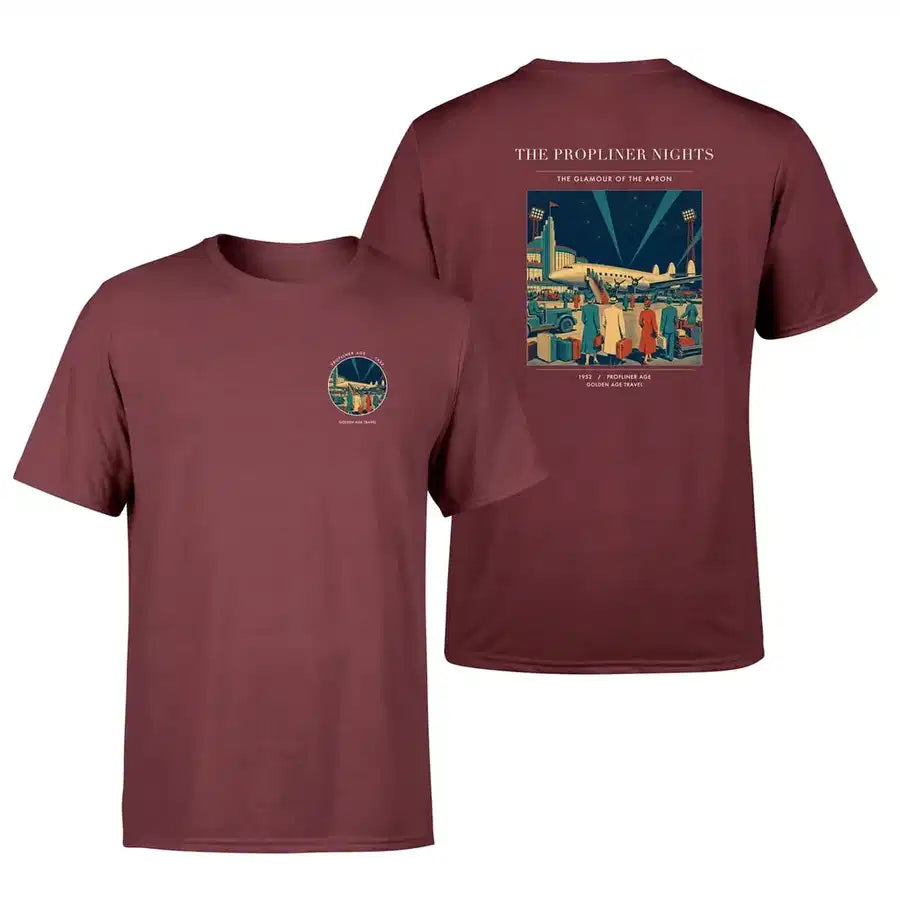 VINTAGE G4080 - The Propliner Nights - Double-Side T-Shirt design on darkred double side t shirt