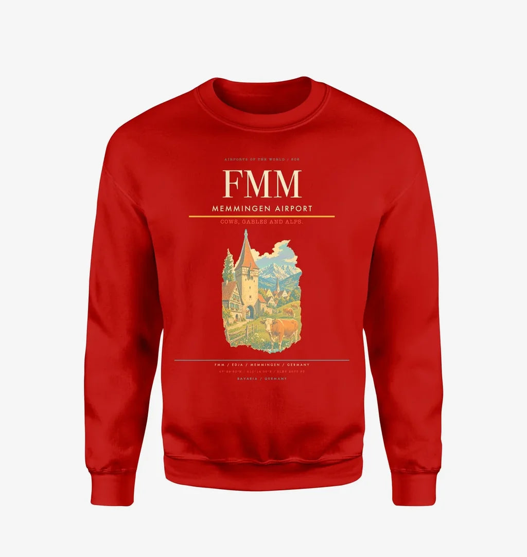 Memmingen Airport (FMM) design on red sweatshirt
