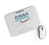 Thumbnail for Bombardier Global 5000 design on light gray rectangle mouse pad