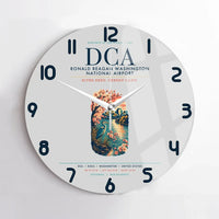 Thumbnail for Ronald Reagan Washington National Airport (DCA) design on light gray no frame wall clock