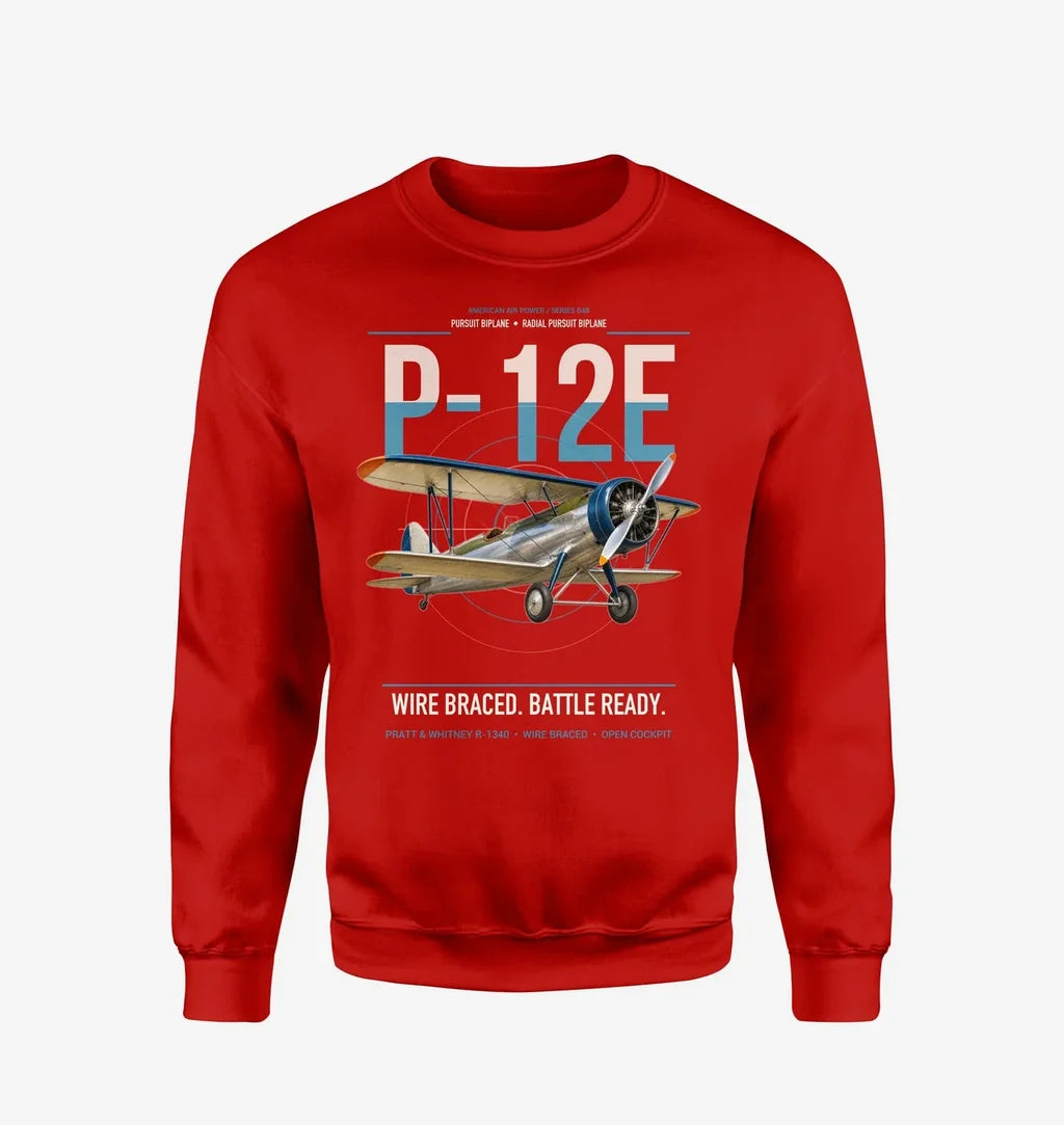 Boeing P-12E design on red sweatshirt