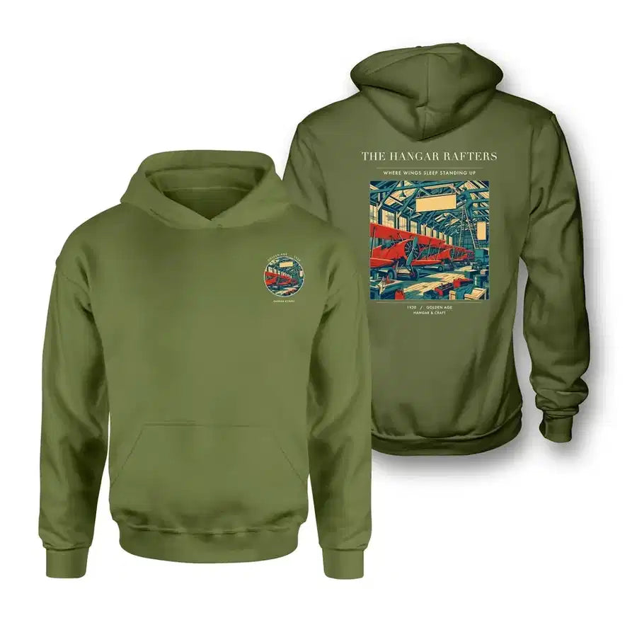 VINTAGE G4166 - The Hangar Rafters - Double-Side Hoodie design on greenarmy double side